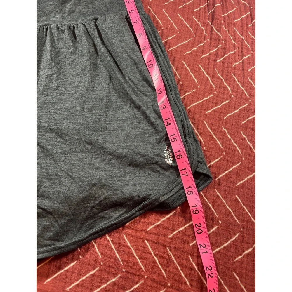 Free People Movement Charcoal Grey High Waisted Dolphin‎ Hem Shorts Womens